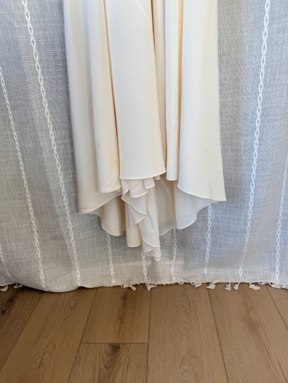 J. Crew Ivory V-Neck 100% Silk Dress w/ Cross Loop Back for Wedding or Occasion - Picture 9 of 13